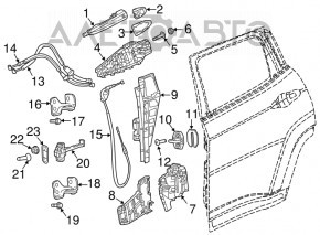 Jeep Compass 17-22 Rear Left Outer Handle Cap