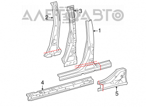 Toyota Camry V50 12-14 right center pillar