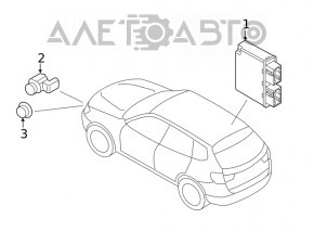 Rear bumper parking sensors, internal, BMW X7 G07 19-22 M-Sport