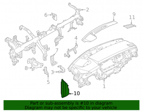 Front panel trim side left Nissan Rogue 21-23 black JP built
