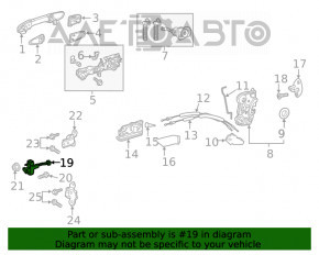 Front left door limiter Toyota Highlander 20- rusty