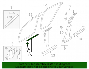 Door sill trim front left outer Infiniti Q50 14-20