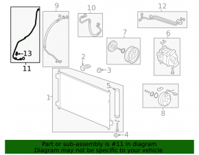 Air conditioner heater-condenser tube Honda Accord 13-16 2.4, 3.5