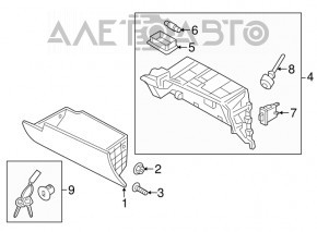 Glove box, glove compartment Kia Sorento 16-20 black sport