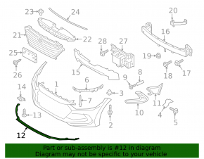 Front bumper lip Hyundai Elantra AD 17-18 prerest