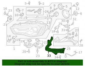 Right inner headlight mount for Audi A5 13-16