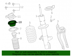 Shock absorber support rear left Lincoln MKZ 13-16