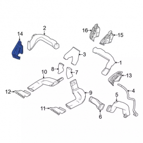 Left dashboard air duct Ford Focus mk3 15-18 crack, chip, abrasions, broken mount