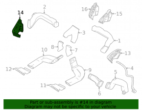 Left dashboard air duct Ford Focus mk3 15-18 crack, chip, abrasions, broken mount