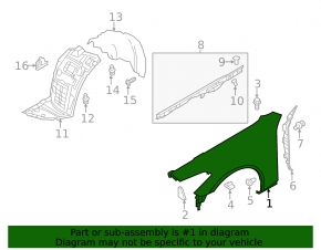 Front right wing Infiniti M37 Q70 11-19