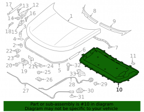Land Rover Discovery 17-22 hood insulation