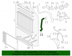 Lower cooling hose for Toyota Sienna 11-16 3.5