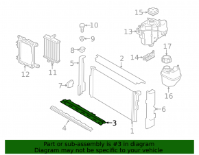 Radiator deflector bottom BMW F30 17-18 B46 broken mount