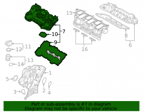 Left valve cover for Kia Sorento 16-20 3.3 without sensors