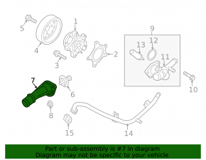 Thermostat housing Kia Soul 14-19 1.6 plastic