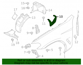 Wing bracket right upper BMW X3 G01 18- rear