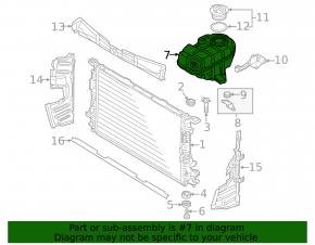 Expansion tank for Audi A6 C7 12-18 without cap
