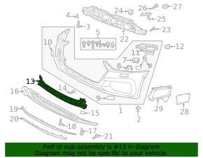Lower grille of the front bumper Audi A7 19-25 S-line
