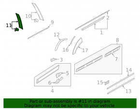 Door trim side rear left Audi Q7 4L 10-15 rear