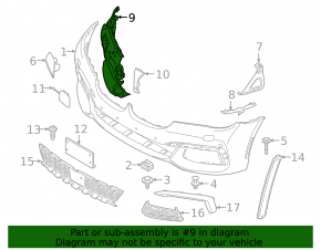 Front bumper frame left BMW 7 G11 G12 16-19 M-Sport, dented