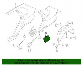Fuel filler flap assembly with housing BMW X5 F15 14-18 crack, broken fasteners