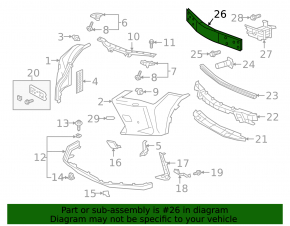 Front bumper reinforcement upper Lexus UX200 UX250h 19-