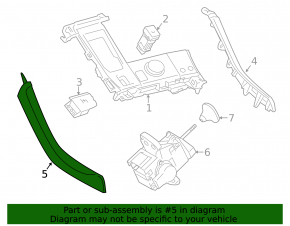 Center console trim side left Lexus CT200h 11-17 upper, black, leather