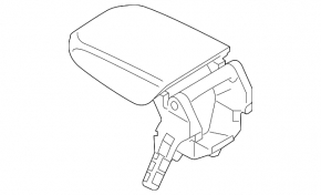 VW Golf 15-17 armrest, black, gray stitching