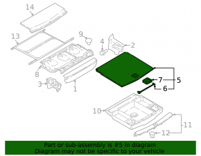Trunk floor VW Tiguan 18-24 black, for 2 rows