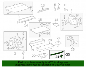 Gray trunk opening trim for Toyota Prius V 12-14