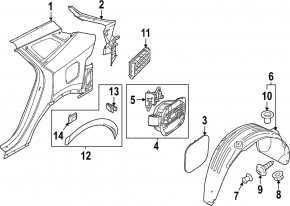 Quarter wing rear left Kia Sportage 23-25 2.5