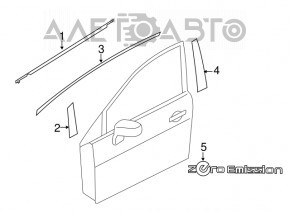 Molding door-glass central front left Nissan Leaf 18-