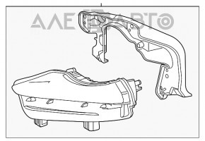 Daytime running light DRL right Toyota Highlander 14-16 DRL with bracket