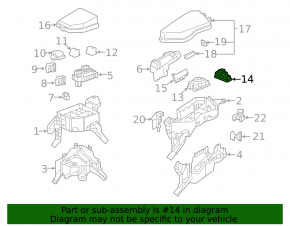 Relay block under the hood left Toyota Rav4 19- triangular