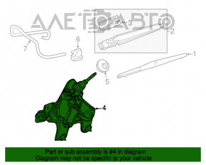 Rear wiper linkage with motor for Toyota Highlander 14-19