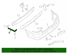 Rear bumper mount right Nissan Sentra 13-19