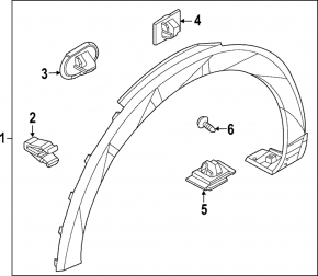Front right fender arch trim for Hyundai Ioniq 5 22-24 gray