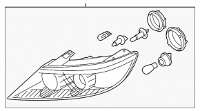 Front right headlight Kia Sorento 10-13 pre-restyling