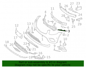 Front bumper mount left wing Mercedes GLC 16-22