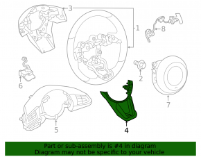 Mazda CX-5 17-25 steering wheel pad for heated steering wheel