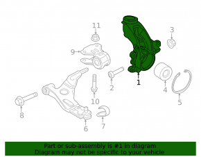 Front left axle with hub, Ford Transit Connect MK2 13-18 long wheelbase