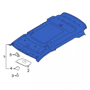 Ford Transit Connect MK2 13-23 Front Headliner (without rear section) Gray