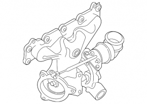 Turbine assembly with manifold for Land Rover Range Rover Evoque 14-18