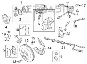 Rear left ABS sensor for VW Touareg 11-17