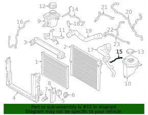 Cooling system hose BMW X5 F15 14-18 4.4T reservoir-pump