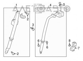 Seat belt rear right Cadillac CTS 14- black