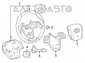 Naked steering wheel for Toyota Prius 50 16-22, black rubber, with buttons, scratches