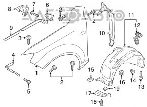 Front left fender liner Audi A6 C8 19-