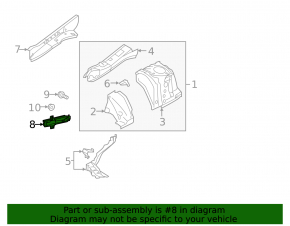 TV bracket-side member right Subaru Forester 19- SK rusty