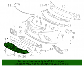Front bumper guard for Toyota Camry v70 18-24